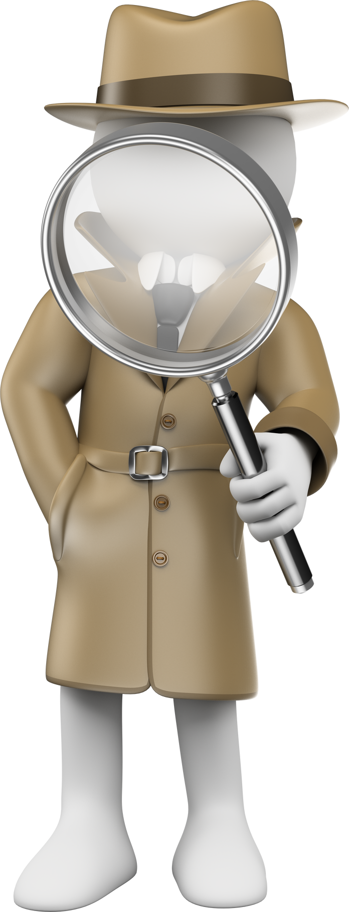 3D White People. Detective. Private Investigator