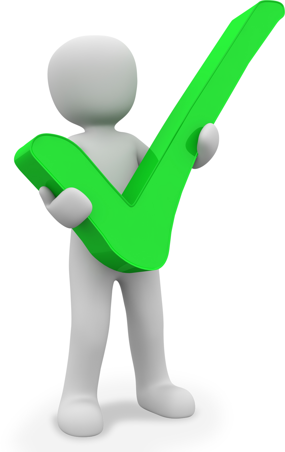 3D Man Holding Check Mark